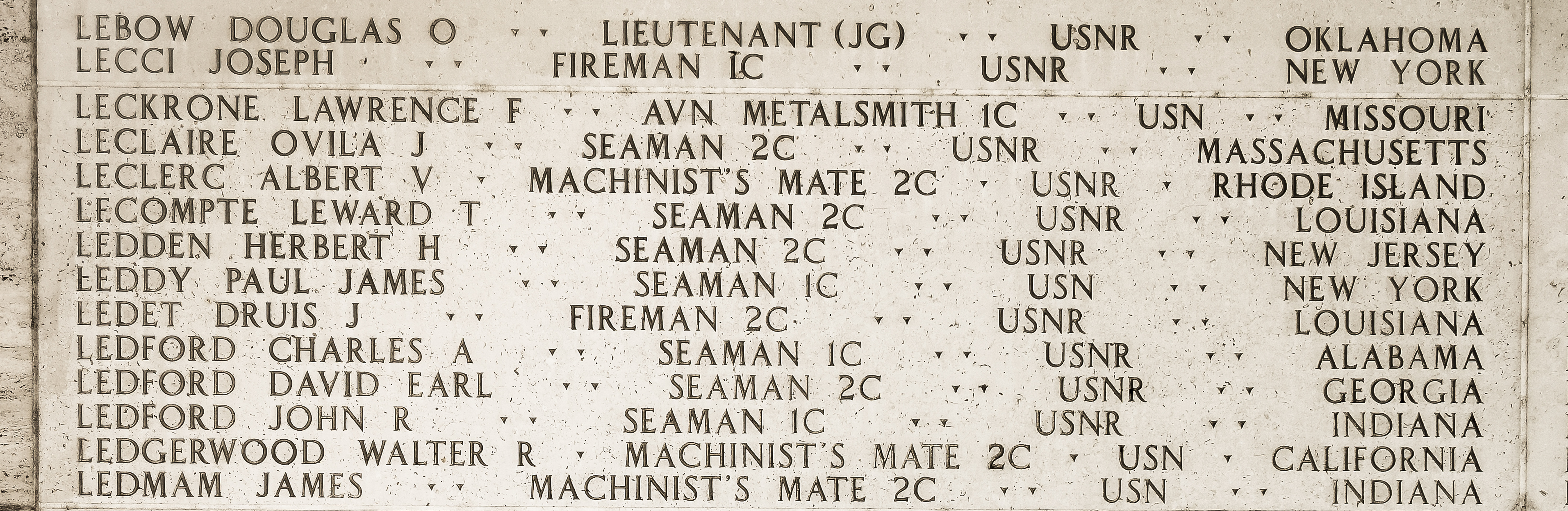 Leward T. Lecompte, Seaman Second Class